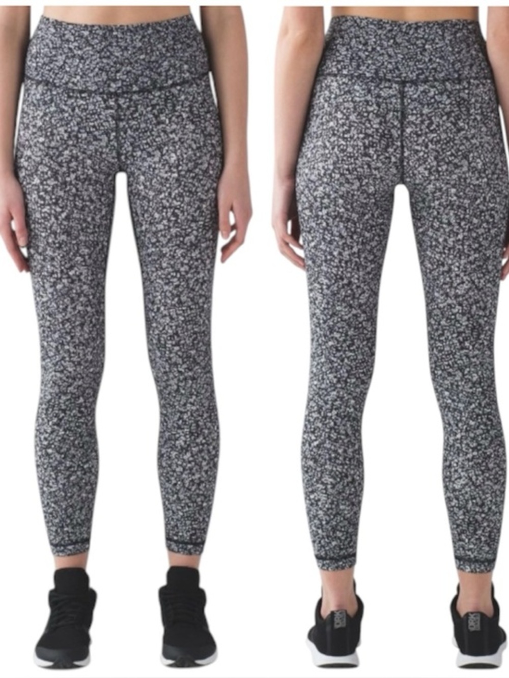 Lululemon Wunder Under Hi-Rise 7/8 Tight Daisy Dust Alpine White Black 8